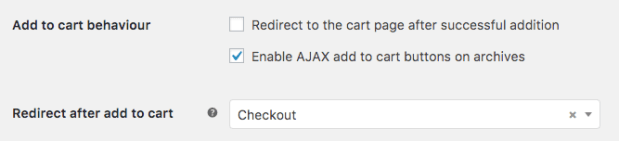 add to cart redirect for woocommerce settings