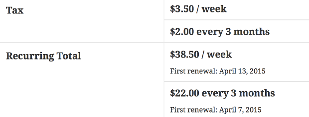 multiple subscription totals